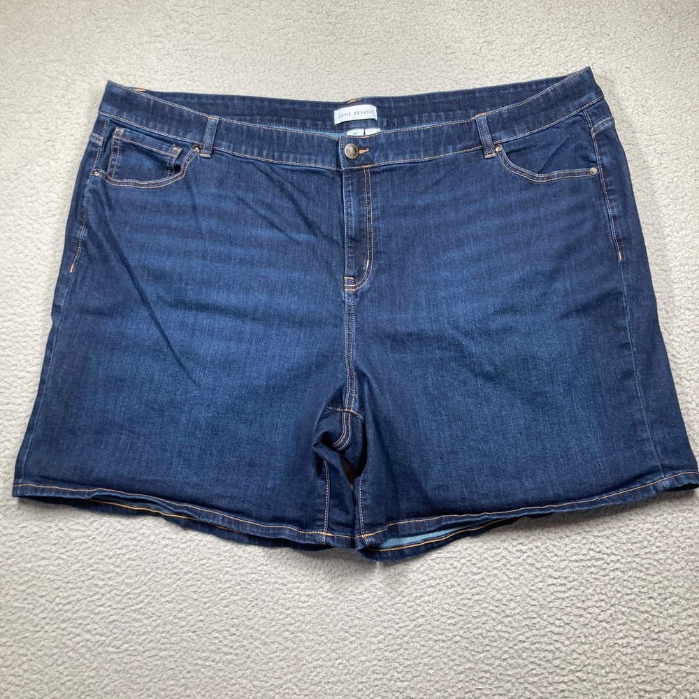 Lane Bryant Girlfriend Short Womens 28 Blue‎ Mid-Rise Flex Magic Dark Wash Denim